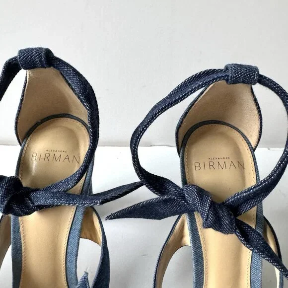 Alexandre Birman Blue Denim Lolita 90 Block Heeled Sandals - Picture 5 of 8